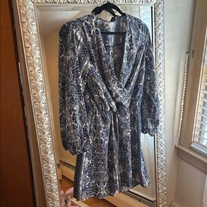 Blue and White Patterned Dress